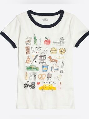 JCrew Collector’s Tee with Navy Trim - New York Icons